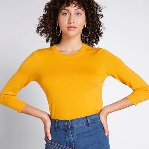 ModCloth Charter School Pullover Sweater in Mustard